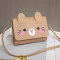 Braune Kinder-Umhängetasche mit Hasenohren im Mini-Format für kleine Mädchen - Khaki