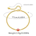 Handmade evil eye charm bracelet with 18K gold plated beads and adjustable clasp - Red Bead Evil Eye Style (KB0238-3)