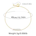18K gold plated brass choker necklace with white beads and adjustable chain, 3g - White Round Beads (KN0207-3)