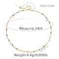 Bohemian gold-plated chain necklace with colorful handmade enamel bead charms - Colorful Enamel Bar Style (KN0303)