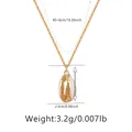 Collier avec pendentif coquillage cauris doré sur chaîne en O et mesures de 40+6 cm - Coquillage Bordé d'Or(KN0297) / Or 18 carats