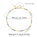 Bohemian 18K gold plated heart necklace with colorful beaded chain and lobster clasp - Heart Colorful Faceted Bead Style (KN0306-1)