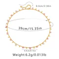 Böhmische 18K vergoldete Halskette mit rosa Steinanhängern, Länge 39cm mit 6cm Verlängerung - Hellrosa Steine (KN0197-3)