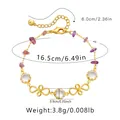 Böhmisches 18K vergoldetes Armband mit natürlichen lila Steinen und Kristallen - Lila Schotter (KB0300)