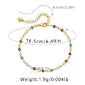 Boho-Armband aus 18 Karat vergoldetem Messing mit bunten Perlen und Maßangaben - Kaltton Facettierte Perlen (KB0368-2)