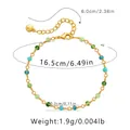 18K vergoldetes Messingarmband mit grün-blauen Perlen, 16,5 cm Länge plus Verlängerung - Grün & Blaue Facettierte Perlen (KB0368-4)