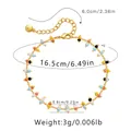Böhmisches 18K vergoldetes Armband mit bunten Perlen und Karabinerverschluss - Gemischte Breite Perlen (KB0369-2)