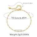 Boho Armband mit 18K Goldbeschichtung und weißen Perlen inklusive Größenangaben - Weiße Miniperlen (KB0370-2)