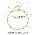 Boho-Armband mit 18K Vergoldung, bunten Perlen und praktischem Karabinerverschluss - Grünton Kubische Perlen (KB0371-2)