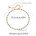 Boho-Armband mit 18K Vergoldung, hellblauen Perlen und verstellbarem Karabinerverschluss - Himmelblaue Miniperlen (KB0372-2)