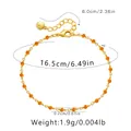 Böhmisches Armband aus 18 Karat vergoldetem Messing mit orangefarbenen Perlen - Orange Mikroperlen (KB0377)