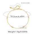 Böhmisches 18K vergoldetes Armband mit birnenförmigen weißen Zirkonia und Karabiner - Weiße Tropfen-Zirkonia (KB0381-2)