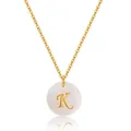 Collier en laiton doré 18 carats avec pendentif en nacre et lettre K dorée chic - Style Lettre K (KN0248-K) / 18K