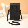Mini sac bandoulière noir grainé avec boucle dorée et bandoulière réglable chic - Noir
