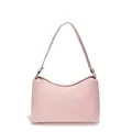 Bolso hobo de pana rosa pálido con cierre de cremallera y rayas verticales texturizadas - Rosa