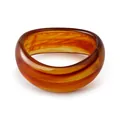 Macro detail of Bohemian resin bangle showing marbled amber texture and polished finish - Tan Sandstone Marble Style (AB0041-2)
