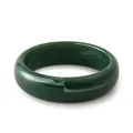 Detail of dark green acrylic wide bangle showing marble texture and polished finish - Dark Green Faux Jade Style (AB0043-2)