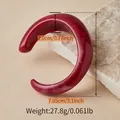 Bracciale rigido aperto a C in resina marmorizzata rosso scuro dal design retrò - Stile Marmo Rosso Scuro (AB0027-6)