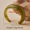 Bracciale rigido in resina verde oliva con trama marmorea e dimensioni 7,85 cm x 2,0 cm - Verde Oliva (AB0027-7)