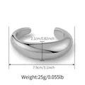 Boheemse glanzende zilveren open manchetarmband met afmetingen en gewichtsinfo - Zilver Chunky Spiegel Stijl (AB0020-2)