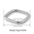 Gepolijst zilveren vierkant metalen handvat voor tassen met afmetingen en gewichtsspecs - Zilver Afgeronde Vierkante Stijl (AB0025-2)