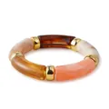Böhmisches elastisches Acryl-Armband mit mehrfarbigem Marmor-Harz und Gold-Metall-Perlen - Zufällige Harzmarmorierung (Vorsicht beim Kauf) / Four-color Marble Splicing