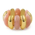 Détails de perles en résine marbrée rose et pièces en métal doré sur le bracelet - Marbré Rose (AB0037-2)