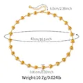 Gold-plated vintage necklace featuring linked amber heart charms and lobster clasp details - Amber Heart Necklace (KN0608-3)