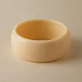 Bohemian wide acrylic open bangle in creamy beige resin with smooth glossy finish - Cream Beige Glossy Ring Style (AB0042-6)