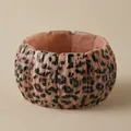 Pink marble texture leopard print acrylic stretch bracelet with vertical wave grooves - Pink Leopard Texture Style (AB0060-2)