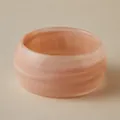Chic pink marbled acrylic cuff bracelet with a vintage geometric irregular design - Pink Orange Marble Chunky Style (AB0053-1)