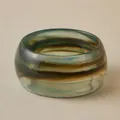 Vintage acrylic geometric bangle with dark green and brown marbled sand texture - Dark Green Marble Chunky Style (AB0053-3)