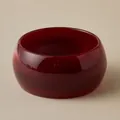 Vintage style thick translucent dark red acrylic resin geometric bangle for women - Dark Red Glossy Chunky Style (AB0053-4)