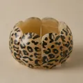 Bracciale leopardato ovale irregolare con ampia fascia elastica in resina da donna - Stile Leopardato Cachi Chiaro (AB0061-4)