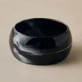 Retro black resin bangle with white marble pattern and irregular geometric design - Black Marble Chunky Style (AB0053-6)