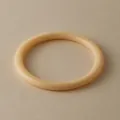 Minimalist beige acrylic geometric bangle with smooth matte finish and irregular shape - Cream Beige Round Style (AB0052-1)