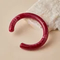 Bracciale a polsino a C in resina rosso scuro con motivo marmo bianco su sfondo caldo - Stile Aperto Marmo Rosso Vino (AB0030-5)