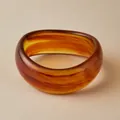 Chunky acrylic bangle featuring a retro amber tortoiseshell pattern with warm marble texture - Amber Tortoiseshell (AB0041-2)