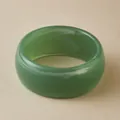Chic wide translucent light green acrylic bangle with a smooth polished jade-like finish - Light Green Translucent (AB0042-4)