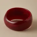 Deep red resin acrylic chunky bangle with vintage geometric translucent finish - Dark Red Marble Thick Round Style (AB0056-5)