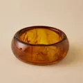 Wide acrylic bangle with amber tortoiseshell marble pattern and translucent finish - Amber Tortoise (AB0045-2)