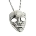 Colgante de máscara de vampiro gótico en acero inoxidable con cadena de eslabones cuadrados - Solo Colgante (Sin Cadena)