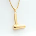 Detailansicht eines goldenen Haartrockner-Anhängers an einer polierten Boxkette - Gold Anhänger Nur (Ohne Kette)
