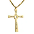 Movable gold stainless steel cross necklace with crystal rhinestones for men - Gold (No Chain)