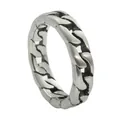 Macro shot of retro stainless steel ring with industrial cuban link texture finish - US 5 / Matte Silver