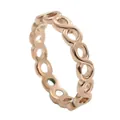 Detailed close-up of rose gold infinity link ring with hollow woven punk aesthetic - US 7 / Rose Gold