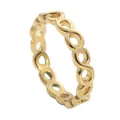 Vintage punk style hollow chain ring in golden titanium steel with infinity symbol design - US 7 / Gold