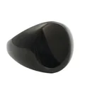 Primer plano de un anillo de sello negro pulido con acabado liso y superficie metálica - US 7 / Negro