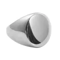 Anillo de sello de acero inoxidable plateado pulido con un diseño plano minimalista - US 7 / Plateado