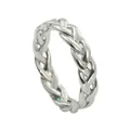 Detailed view of the vintage stainless steel braided ring showing intricate woven textures - US 7 / Silver